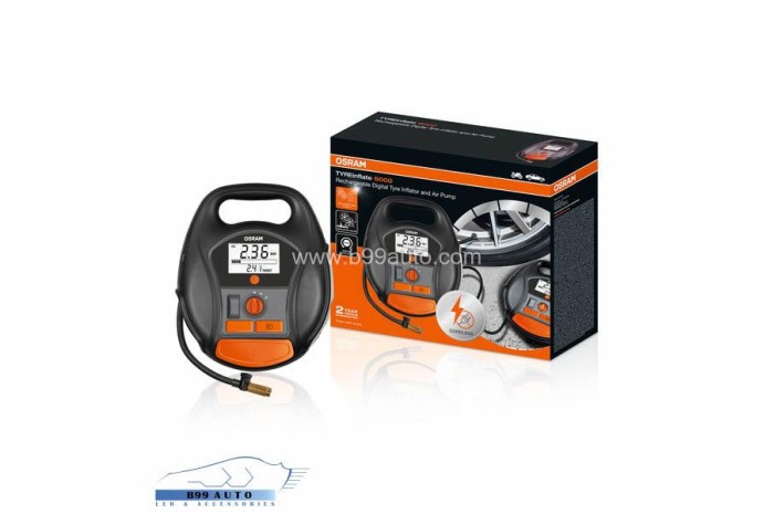 Osram TYREinflate 6000 Újratölthető légkompresszor - Feltekerhető gumiabroncs pumpa